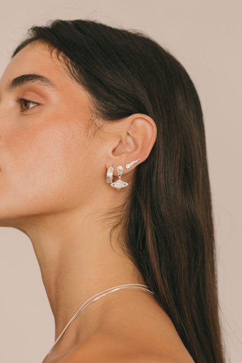 MINI FALLING STAR STUD SILVER